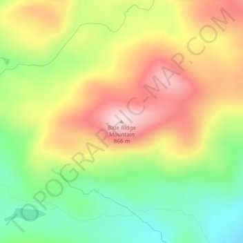 Blue Ridge Mountain topographic map, elevation, terrain