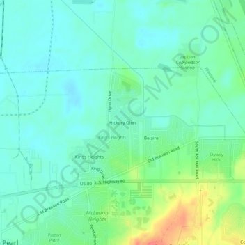 Hickory Glen topographic map, elevation, terrain