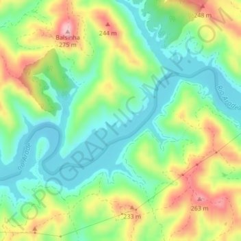 Pego Escuro topographic map, elevation, terrain