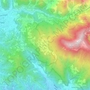 Bergiola topographic map, elevation, terrain