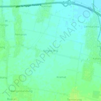 Kalipucang topographic map, elevation, terrain