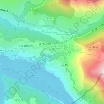 Dessous Lara topographic map, elevation, terrain