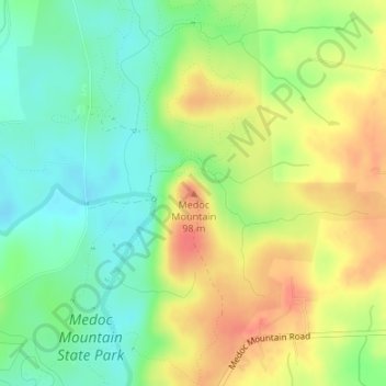 Medoc Mountain topographic map, elevation, terrain