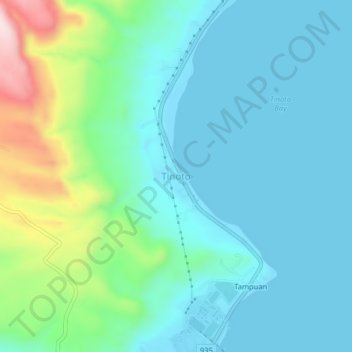 Tinoto topographic map, elevation, terrain