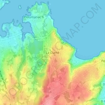 La Clarté topographic map, elevation, terrain