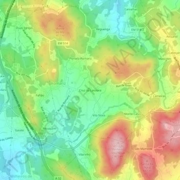 Cruz da Lavoura topographic map, elevation, terrain