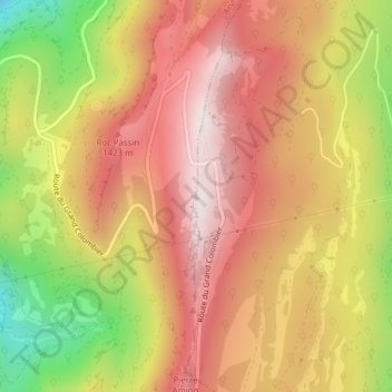 Grand Colombier topographic map, elevation, terrain