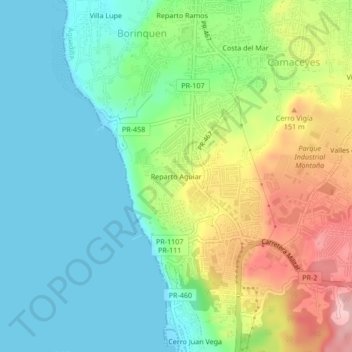 Reparto Aguiar topographic map, elevation, terrain