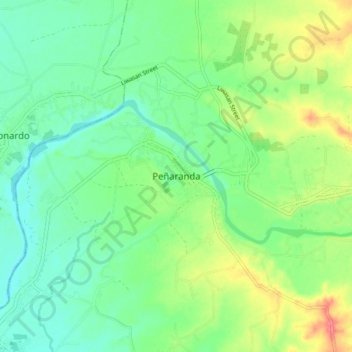 Peñaranda topographic map, elevation, terrain