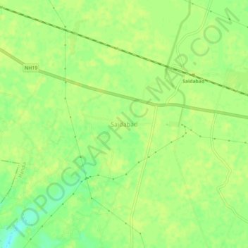 Saidabad topographic map, elevation, terrain