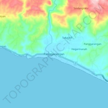Panggarangan topographic map, elevation, terrain