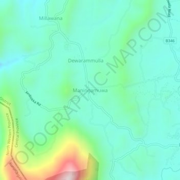 Maningamuwa topographic map, elevation, terrain