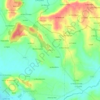 La Voirie topographic map, elevation, terrain