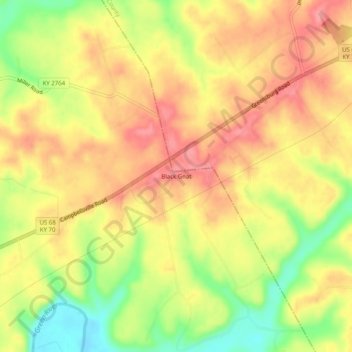 Black Gnat topographic map, elevation, terrain