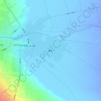 夏乡 topographic map, elevation, terrain