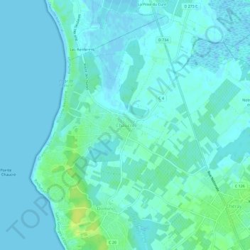 Chaucre topographic map, elevation, terrain