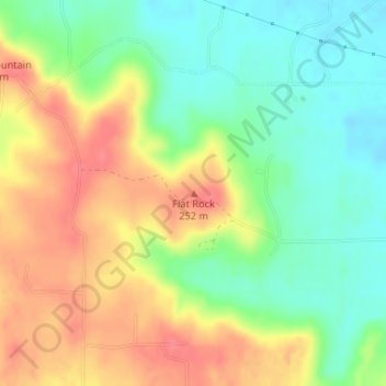 Flat Rock topographic map, elevation, terrain