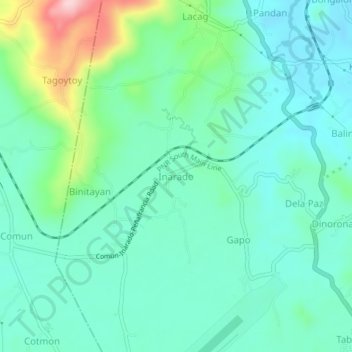 Inarado topographic map, elevation, terrain