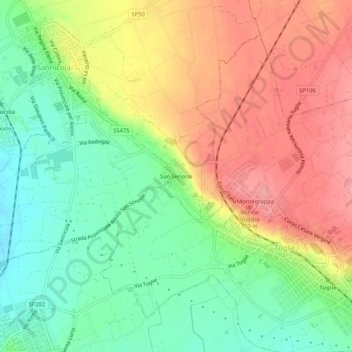 San Simone topographic map, elevation, terrain