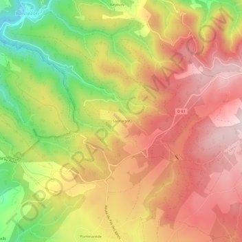 Sarméger topographic map, elevation, terrain