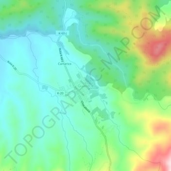 Gualleco topographic map, elevation, terrain