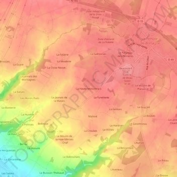 La Haute Moisonnais topographic map, elevation, terrain