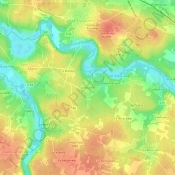 La Hautière topographic map, elevation, terrain