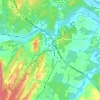 Gainesboro topographic map, elevation, terrain