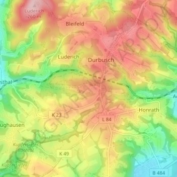 Eigen topographic map, elevation, terrain