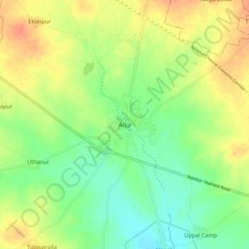 Aiza topographic map, elevation, terrain