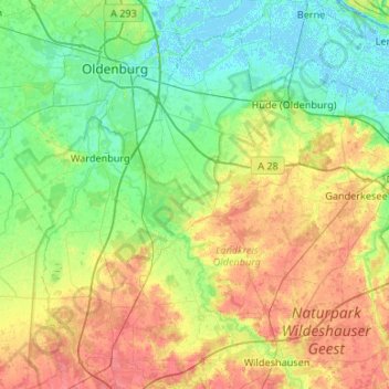 Hatten topographic map, elevation, terrain