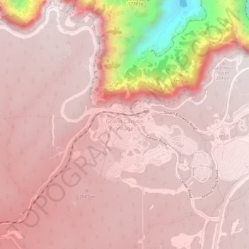 Grand Canyon Village topographic map, elevation, terrain