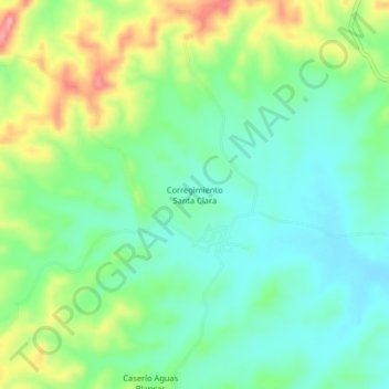 Corregimiento Santa Clara topographic map, elevation, terrain