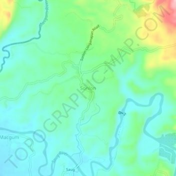 Sonlon topographic map, elevation, terrain