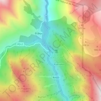 Puente Vidosa topographic map, elevation, terrain