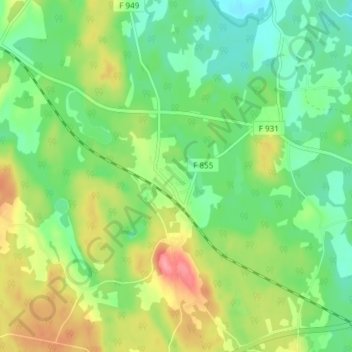 Äng topographic map, elevation, terrain