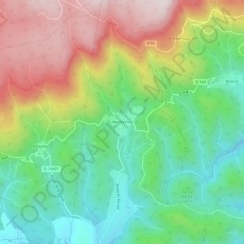 Marthomis topographic map, elevation, terrain
