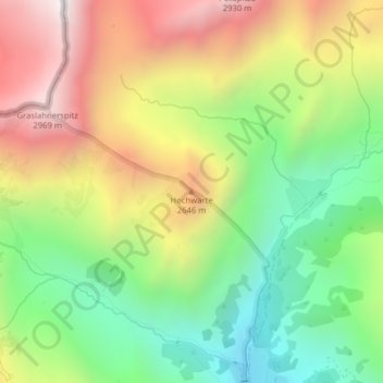 Hochwarte topographic map, elevation, terrain