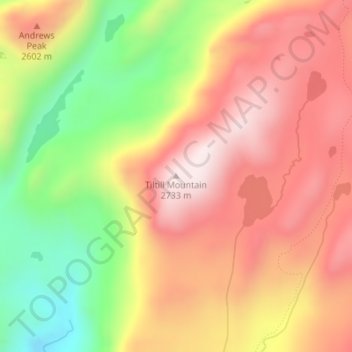 Tiltill Mountain topographic map, elevation, terrain