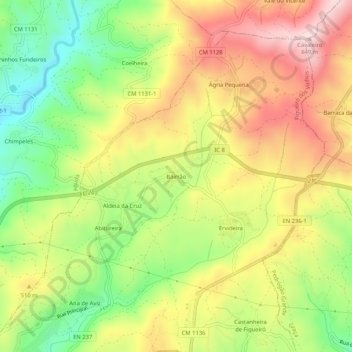 Bairrão topographic map, elevation, terrain