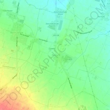 Piazza topographic map, elevation, terrain
