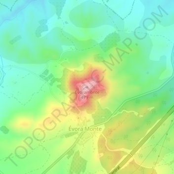 Évoramonte topographic map, elevation, terrain