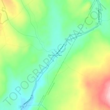 The Four Corners topographic map, elevation, terrain