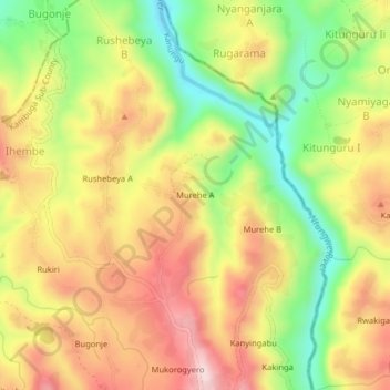 Murehe A topographic map, elevation, terrain