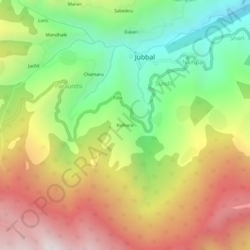 Kolhara topographic map, elevation, terrain