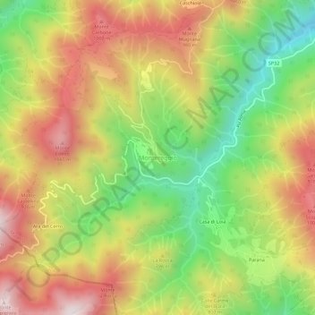 Montereggio topographic map, elevation, terrain
