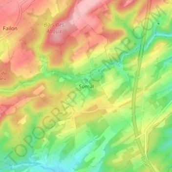 Somal topographic map, elevation, terrain