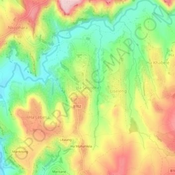 Ha Seboche topographic map, elevation, terrain