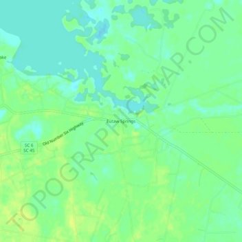 Eutaw Springs topographic map, elevation, terrain