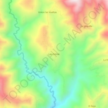 Las Cidras topographic map, elevation, terrain